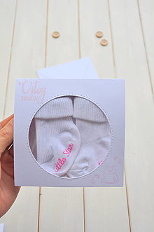 Papiernictvo - gratulačný otvárací pozdrav s ponožtičkami, pre dievčatko,rôzne farby (č.1) - 12549313_