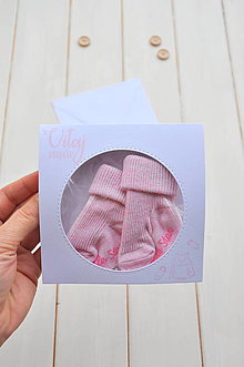 Papiernictvo - gratulačný otvárací pozdrav s ponožtičkami, pre dievčatko,rôzne farby (č.2) - 12549320_