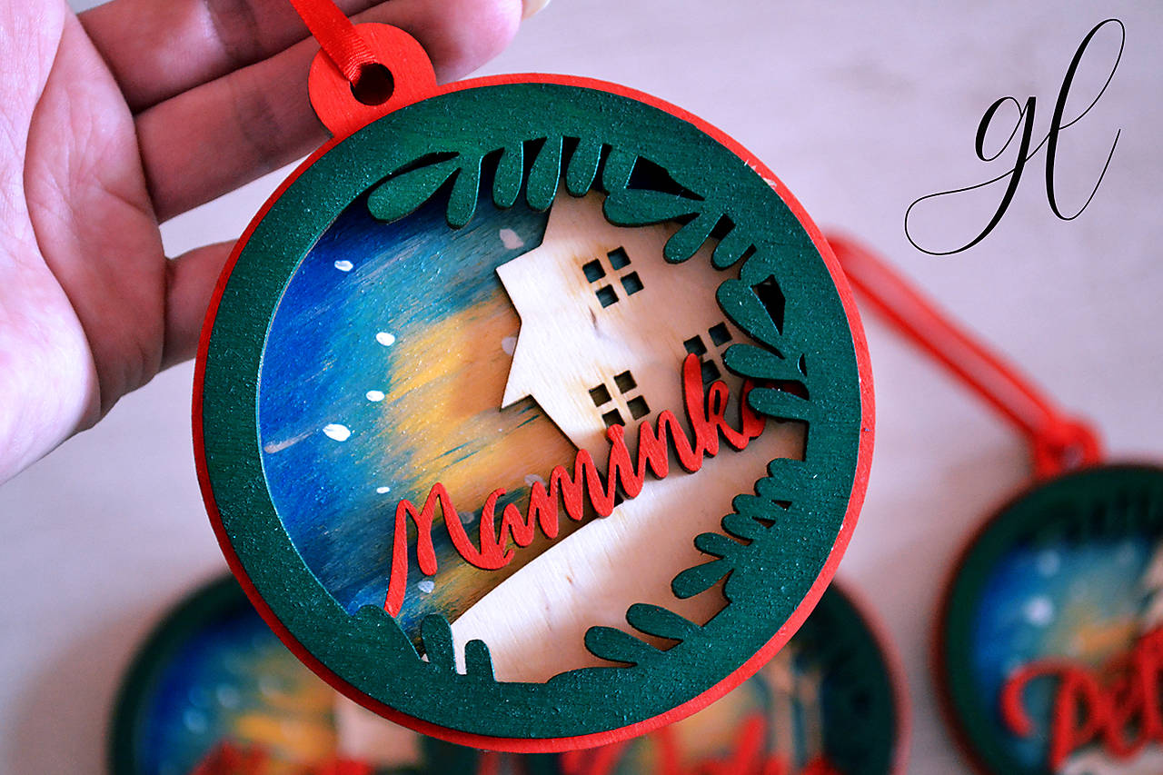 Set exkluzívne ozdoby na stromček s menom (2 ks)