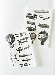 Papier - Vellum set nálepiek "Vintage" (Air) - 12552277_