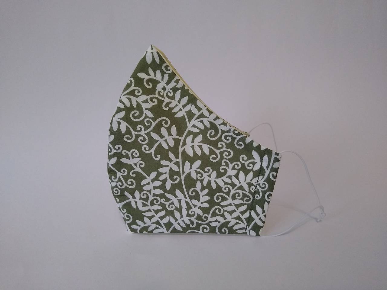 Dizajnové rúško popínavka khaki tvarované dvojvrstvové