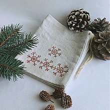 Úžitkový textil - Vianočné vrecúško - snehové vločky - 12553413_