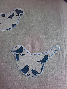 Úžitkový textil - Lněný povlak na polštář BIRDS - 12557989_
