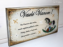 Tabuľky - Vianočná tabuľka - Vintage koník - 12561519_