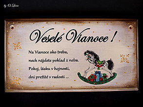 Tabuľky - Vianočná tabuľka - Vintage koník (č.1) - 12561468_