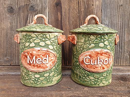 Nádoby - Dóza s nápisom veľká Sedmikráska zelená 850 ml - 12570204_