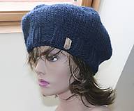 Čiapky, čelenky, klobúky - NATURAL WOOL - pletený baret (čiapka) (obvod hlavy 56-57 cm) - 12564797_