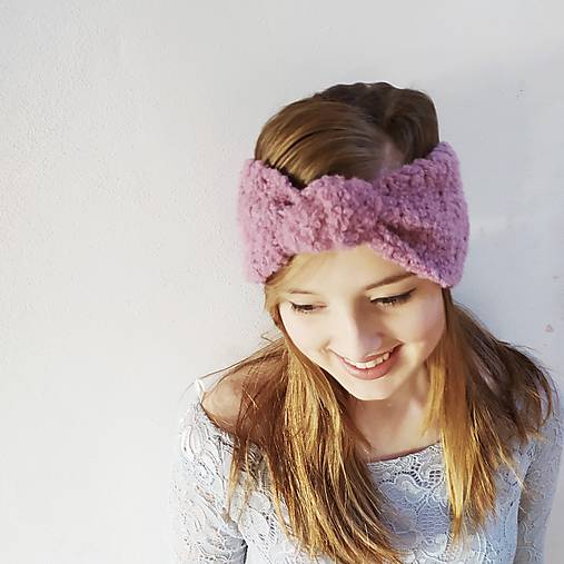 Čiapky, čelenky, klobúky - dámska čelenka UZLÍK alpaca-merino - 12566540_