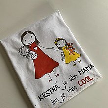 Topy, tričká, tielka - Originálne maľované tričko s 3 postavičkami (KRTSTNÁ + dievčatko + bábätko) - 12566809_