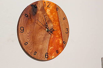 Hodiny - drevené epoxidové hodiny - 12565799_