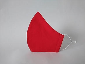 Rúška - Dizajnové rúško červené tvarované dvojvrstvové - 12570866_