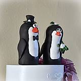 Tučniaci - nevesta a ženích - figúrky na svadobnú tortu