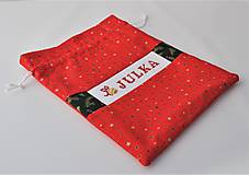 Úžitkový textil - Mikulášske/vianočné vrecúško JEDNODUCHÉ S VÝŠIVKOU MENA (vrecko s jednoduchou  výšivkou mena a obrázkom) - 12570874_