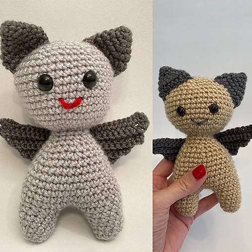 Hračky - Netopier- milučký /hnedý a šedý/ na výber - 12573716_