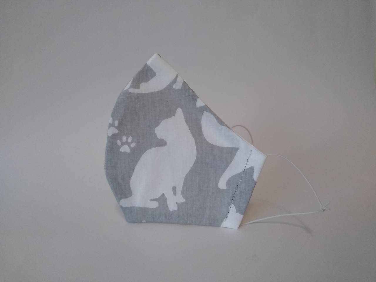 Dizajnové rúško mačky siluety ŠB tvarované dvojvrstvové