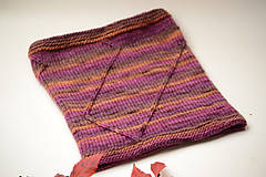 Rukavice - Set dámske rukavice a nákrčník CATHY, hnedo-fialový, 100% merino - 12579866_