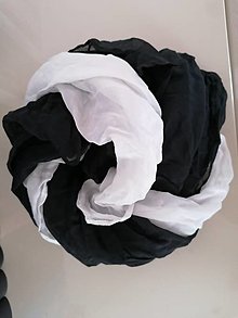 Šatky - Čierno biela hodvábna šatka - 12577491_
