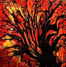 Obrazy - Autumn night - akryl - 30 x 30 cm - 12581994_