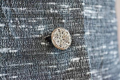 Saká - Sivé melírované upcyklované sako s vintage gombíkmi - 12582444_