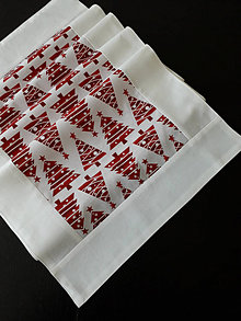 Úžitkový textil - Vianočná štóla - Červené stromčeky 40 x 186 cm - 12583142_