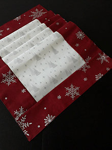 Úžitkový textil - Vianočná štóla - Strieborné stromčeky 42 cm x 186 cm - 12583144_