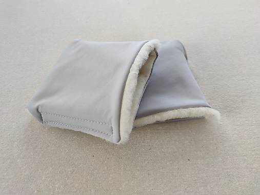 Rukavice - VLNIENKA Rukávnik 2 ks delený 100% Merino wool Top SUPER WASH pastelovo šedá - 12585001_