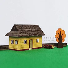 Hračky - Miniatúrna drevenica z Vlkolínca (Vlkolínec) - 12584476_