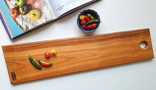 Príbory, varešky, pomôcky - Dlhá krájacia doska - čerešňa - 12586362_
