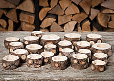 Svietidlá - Okatý drevený svietnik prírodný (v9 - bez očí - priemer 8cm, výška 3 cm) - 12584003_