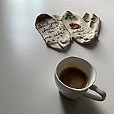 Ponožky, pančuchy, obuv - Maľované ponožky pre tých, čo milujú kávu - 12585406_
