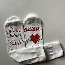 Ponožky, pančuchy, obuv - Maľované ponožky (pre najlepšiu  doktorku s menom 2) - 12587679_