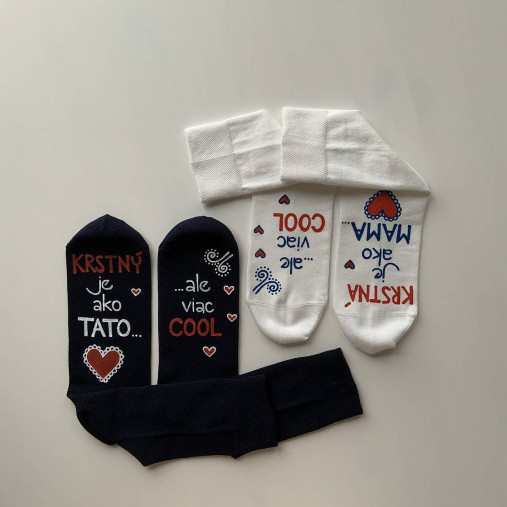 Maľované ponožky pre KRSTNÚ/KRSTNÉHO, ktorí sú výnimoční a COOL (Čierne - len 1 pár)