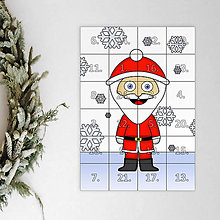 Dekorácie - Netradičný adventný kalendár skladačka (detské kostýmy) (Santa (sneh)) - 12593504_