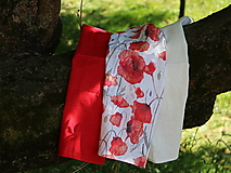 Úžitkový textil - Ľanové utierky - maky (Set maky+lúčne kvety+béžová s čipkou) - 12595877_
