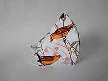 Rúška - Dizajnové rúško vtáky prémiové tvarované dvojvrstvové (Dámske antibakteriálne vnútro) - 12596797_