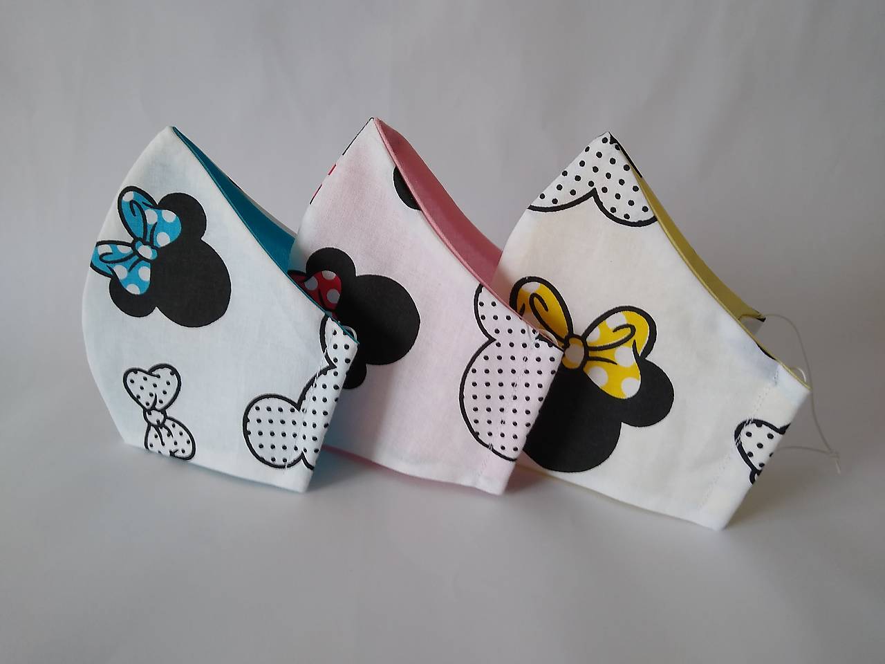 Set s mašľou 3 rúška tvarované dvojvrstvové