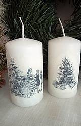 Sviečky - vianočné sviečky v modrom - sada 2 ks - 12595784_