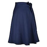 Sukne - LENA - áčková ľanová zavinovacia sukňa "RôZNE FARBY" (90_night blue) - 12595569_