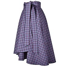 Sukne - KYLIE - škótska asymetrická zavinovacia sukňa (E3 - drobné modročervené káro) - 12595392_
