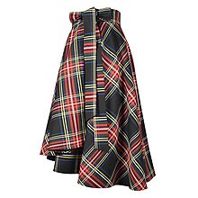 Sukne - KYLIE - škótska asymetrická zavinovacia sukňa (D1 - čiernočervené káro) - 12595410_
