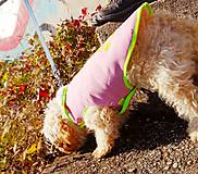 Pre zvieratá - Softshellový vodeodolný kabátik s barančekom (Ružová) - 12594294_