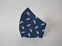Rúška - Dizajnové rúško rybky/modré tvarované dvojvrstvové - 12600965_