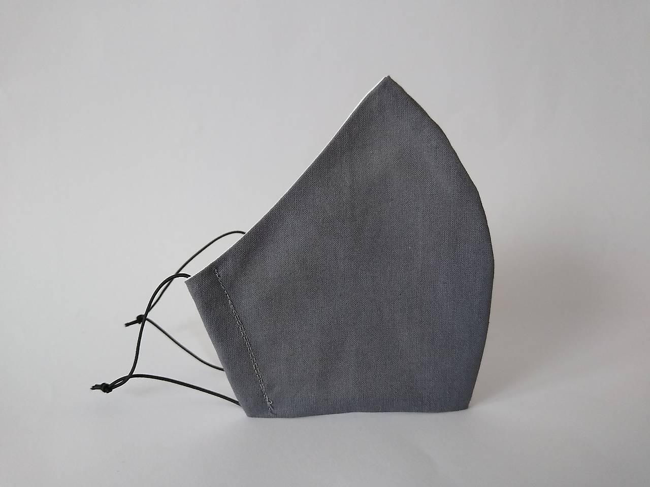 Dizajnové rúško tmavošedé tvarované dvojvrstvové