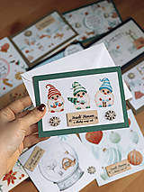 Papiernictvo - Vianočná pohľadnica Trpaslíkovia - 12605715_