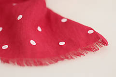 Šatky - Veľká dámska ľanová šatka/pléd cyklámenovej farby "Florencia" - 12605781_