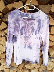 Topy, tričká, tielka - Dámske batikované tričko "Violet" - 12604412_