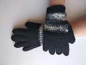 Rukavice - Dámske rukavice čierne - výredaj - 12600811_