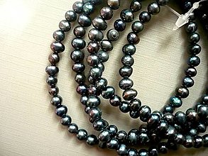 Minerály - Říční perly černé 6 mm, 4 ks - 12604436_