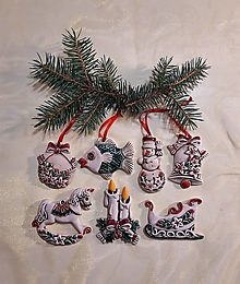 Dekorácie - Vianočné keramické ozdoby - 12605878_