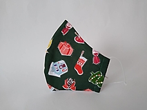 Rúška - Dizajnové rúško vianočný mix tvarované dvojvrstvové - 12609128_